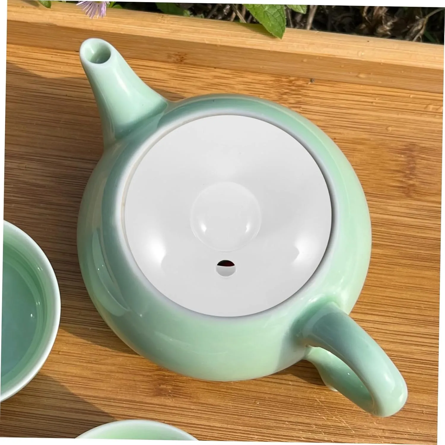 CIYODO Tapa de Cerámica para Tetera Reemplazo de Tapa de Tetera de Porcelana Blanca Accesorio para Tetera Cubierta Cerámica para