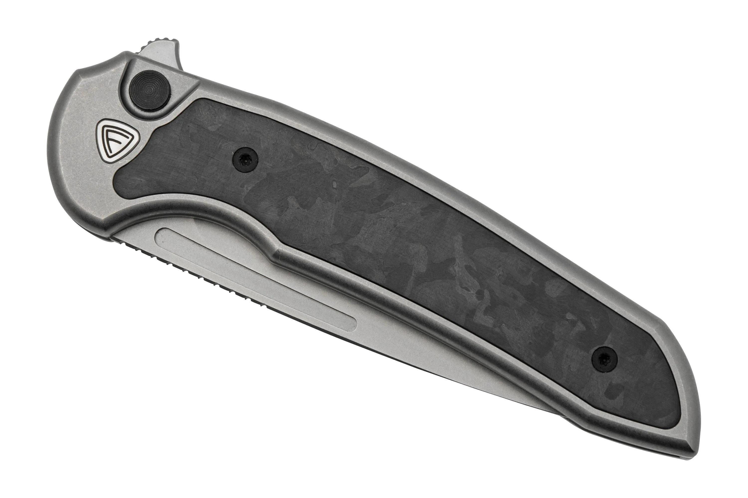 Ferrum Forge Stinger, Nitro V, Button Lock Shred CF, navaja