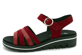 Red Suede Removable Insole Sandal